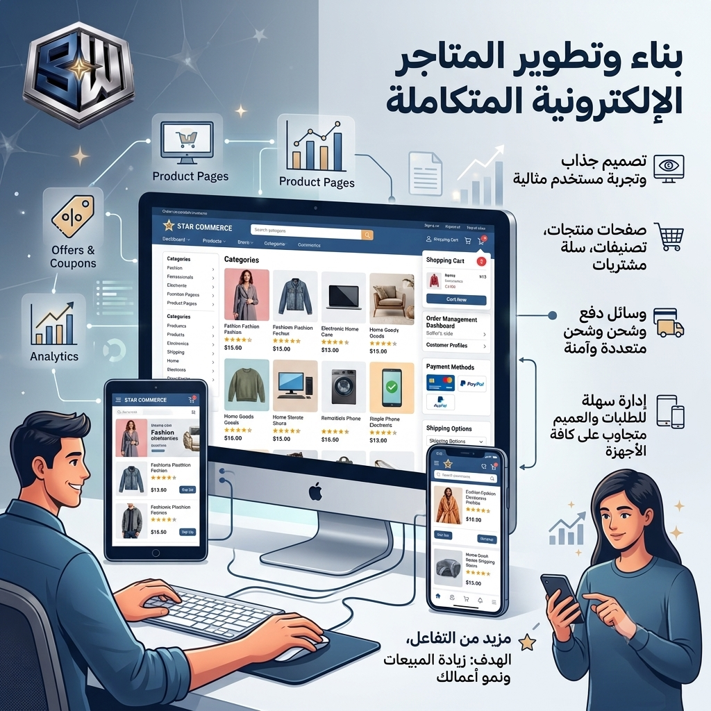 تصميم وتطوير متجر إلكتروني